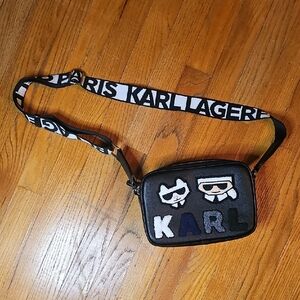 Karl Lagerfeld Black Maybelle Crossbody Bag - In Excellent Condition!